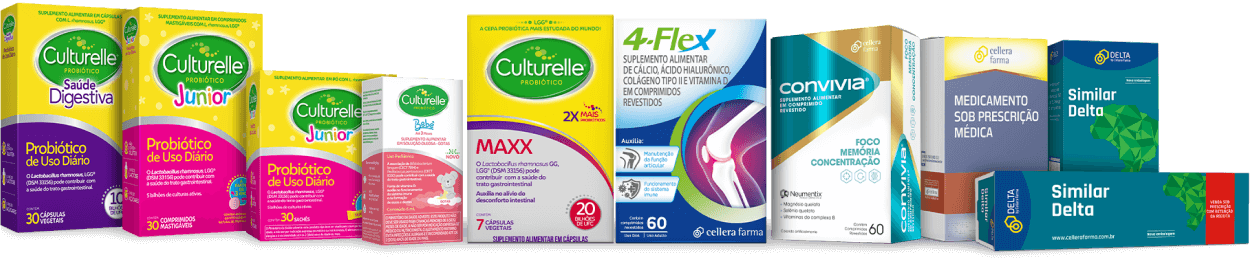 linha de medicamentos e suplementos desenvolvidos pela Cellera Farma